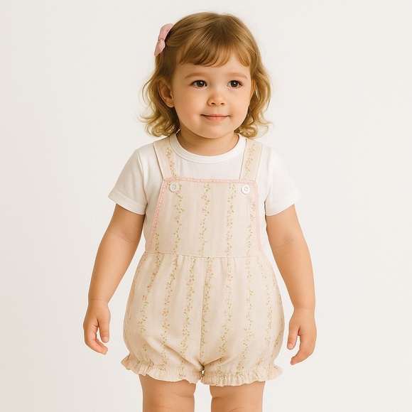 Vintage Other - 80s Floral Jumpsuit & Dress Set Onesie 2 Piece Co-ord Bodycuit Shortalls Ruffles